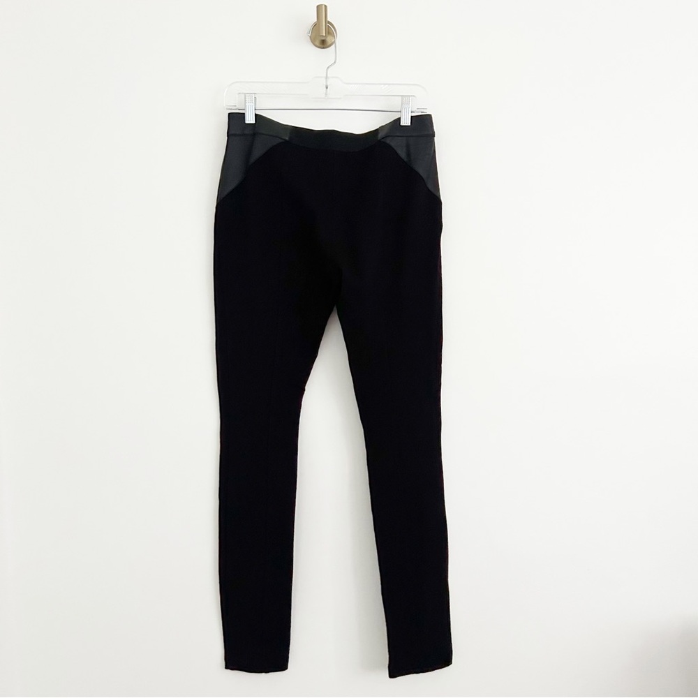 BCBGMaxAzria Stephen Black Faux Leather Paneled Skinny Pants Size Medium (M) - Picture 4 of 9
